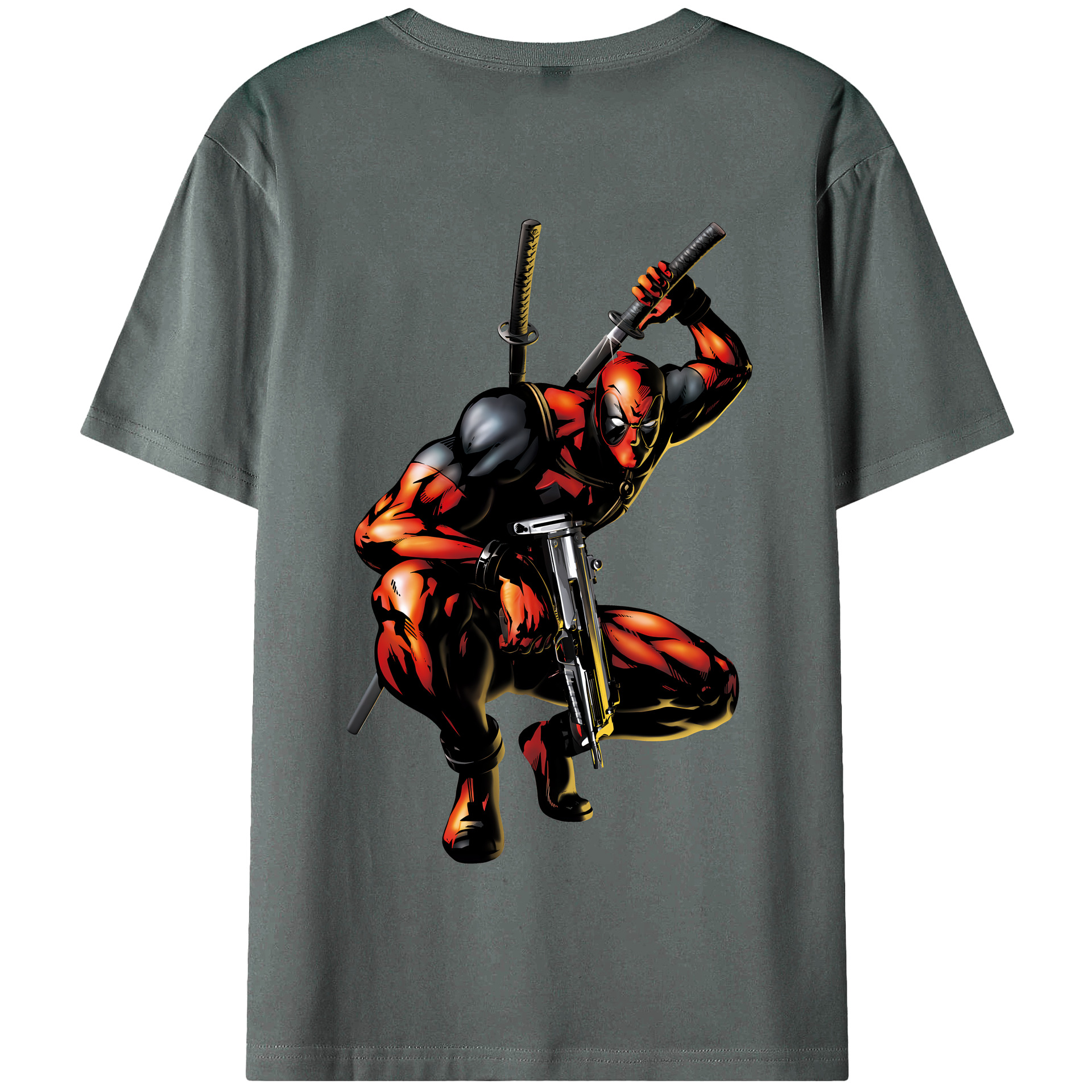 （画像用） Deadpool デッドプール 綿100％半袖Tシャツ（背面プリント）